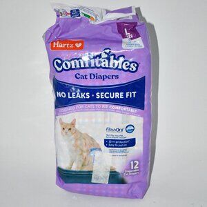 Hartz Comfitables Cat Diapers, Size L – 12 Count, Comfortable & Secure Fit, NWT